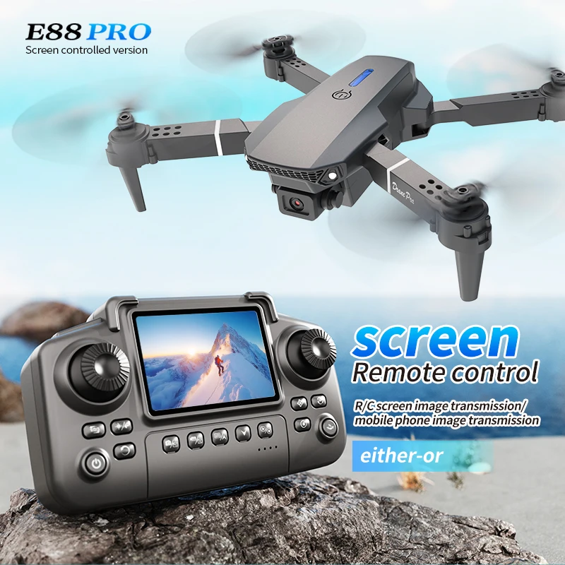 전문가용 E88 PRO 드론, 화면 탑재 8K HD 카 - Drone Lidar 리뷰 및 가격