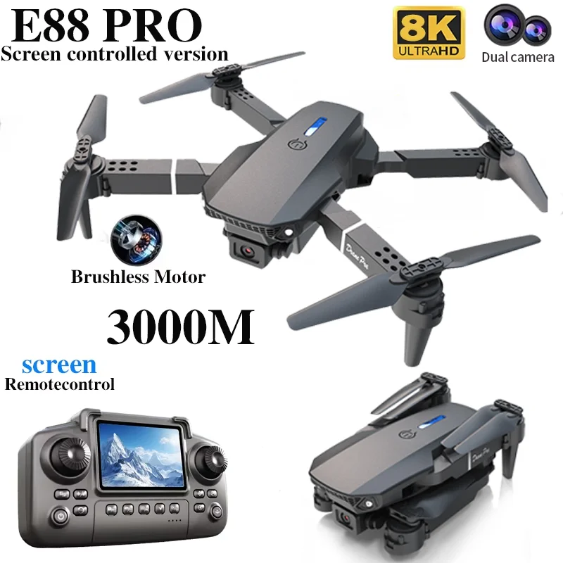 전문가용 E88 PRO 드론, 화면 탑재 8K HD 카 - Drone Lidar 리뷰 및 가격